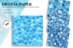 Blue glitter Background Wallpaper Sparkles Digital Paper_1 Product Image 1