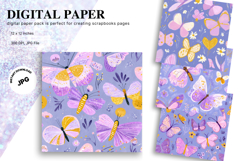 Butterfly Pattern Background Digital Paper Wallpaper_3 Product Image 1