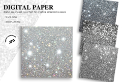 silver glitter Background Wallpaper Sparkles Digital Paper16 Product Image 1