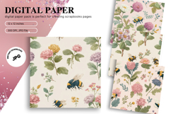 Flower Pattern Background Wallpaper Digital Paper_64 Product Image 1