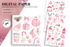 Christmas Ornament Pattern Background Digital Paper Product Image 1