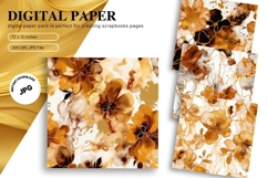 Yellow Watercolor Alcohol Ink Background Digital Paper Product Image 1