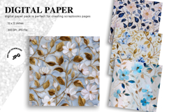 Flower Pattern Background Wallpaper Digital Paper_3 Product Image 1