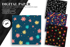 Star Watercolor Background Digital Paper Pattern Product Image 1