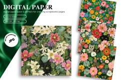 Flower Pattern Background Wallpaper Digital Paper_1 Product Image 1