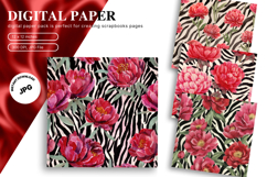 Flower Pattern Background Wallpaper Digital Paper_66 Product Image 1