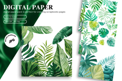 Tropical Leaves Background Monstera Wallpaper Backdrop_2 Product Image 1