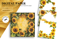 Sunflower Background Wallpaper Digital Paper Wall Art_64 Product Image 1