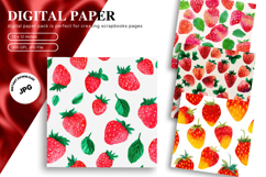 Strawberry Pattern Background Fresh Fruit Wallpaper Backdrop Product Image 1