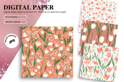 Flower Pattern Background Wallpaper Digital Paper_95 Product Image 1