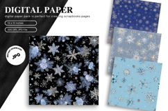 Blue Snowflake Bokeh Sparkle Christmas Background Backdrop Product Image 1
