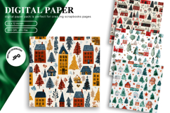 Christmas House Background Seamless Pattern Gift Wrap_8 Product Image 1