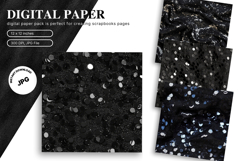 Black Glitter Background Wallpaper Sparkles Digital Paper_1 Product Image 1