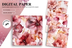 Pink Watercolor Alcohol Ink Background Digital Paper Product Image 1