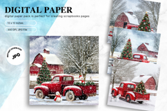 Christmas Truck Background Winter Snow Wallpaper Backdrop Product Image 1