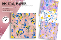 Flower Pattern Background Wallpaper Digital Paper_41 Product Image 1