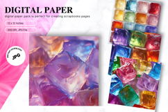 Rainbow ice Cubes Texture Background Christmas Winter Frozen Product Image 1