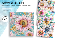 Sunflower Background Wallpaper Digital Paper Wall Art_12 Product Image 1