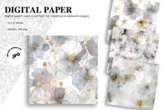 Flower Pattern Background Wallpaper Digital Paper_39 Product Image 1