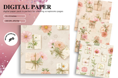 Flower Pattern Background Wallpaper Digital Paper_117 Product Image 1