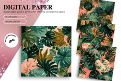 Tropical Leaves Background Monstera Wallpaper Backdrop_25 Product Image 1