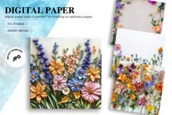 Beautiful Flower Background Digital Paper Wallpaper Backdrop Product Image 1