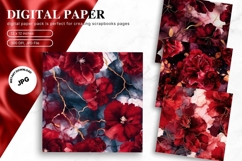 Red Watercolor Alcohol Ink Background Digital Paper Product Image 1