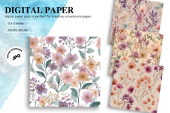 Flower Pattern Background Wallpaper Digital Paper_25 Product Image 1