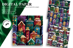 Christmas House Background Seamless Pattern Gift Wrap_3 Product Image 1