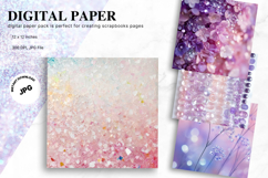 Purple Bokeh Sparkle Glitter Background Digital Paper Product Image 1