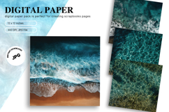 Ocean Waves Background Sea Water Deep Blue Ocean Surfing Product Image 1