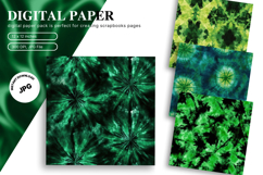 Green Tie dye Texture Background Wallpaper Digital Paper Product Image 1