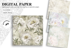 Flower Pattern Background Wallpaper Digital Paper_90 Product Image 1
