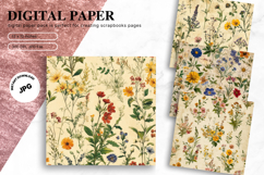Flower Pattern Background Wallpaper Digital Paper_86 Product Image 1