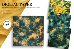Green Tie dye Texture Background Wallpaper Digital Paper Product Image 1