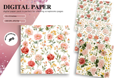 Flower Pattern Background Wallpaper Digital Paper_71 Product Image 1