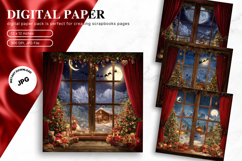Christmas Window Background Winter Snow Wallpaper Backdrop Product Image 1