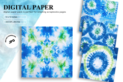Blue Tie dye Texture Background Wallpaper Digital Paper Product Image 1