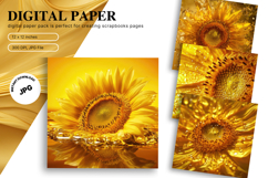 Sunflower Background Wallpaper Digital Paper Wall Art_40 Product Image 1