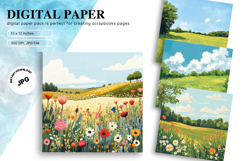 Beautiful Flower Background Digital Paper Wallpaper Backdrop Product Image 1