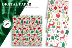 Christmas Ornament Background Seamless Pattern Gift Wrap_44 Product Image 1