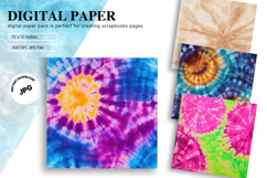 Rainbow Tie dye Texture Background Wallpaper Digital Paper Product Image 1