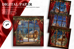 Christmas Window Background Winter Snow Wallpaper Backdrop Product Image 1