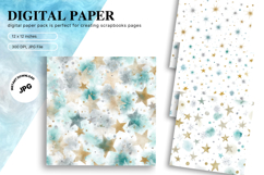 Blue Snowflake Bokeh Sparkle Christmas Background Backdrop Product Image 1