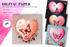 Butterfly Heart Valentines Background Love Flower Wallpaper Product Image 1