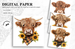 Highland Cow Background Cow Flower Vintage Wallpaper Product Image 1