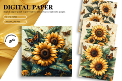 Sunflower Background Wallpaper Digital Paper Wall Art_22 Product Image 1