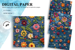 Flower Embroidery Flower Wool Craft Background Wallpaper Product Image 1