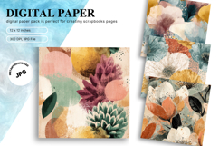Flower Pattern Background Wallpaper Digital Paper_18 Product Image 1