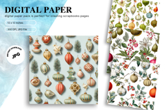 Christmas Ornament Background Seamless Pattern Gift Wrap_11 Product Image 1